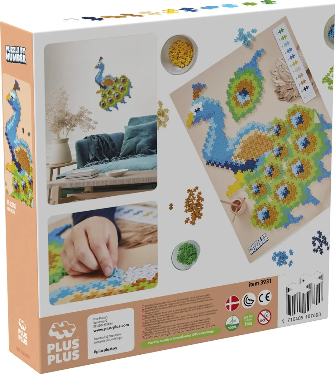 Plus-Plus Puzzle by Number Pauw 800 Stuks - 3931