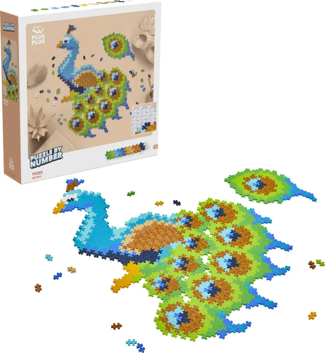 Plus-Plus Puzzle by Number Pauw 800 Stuks - 3931