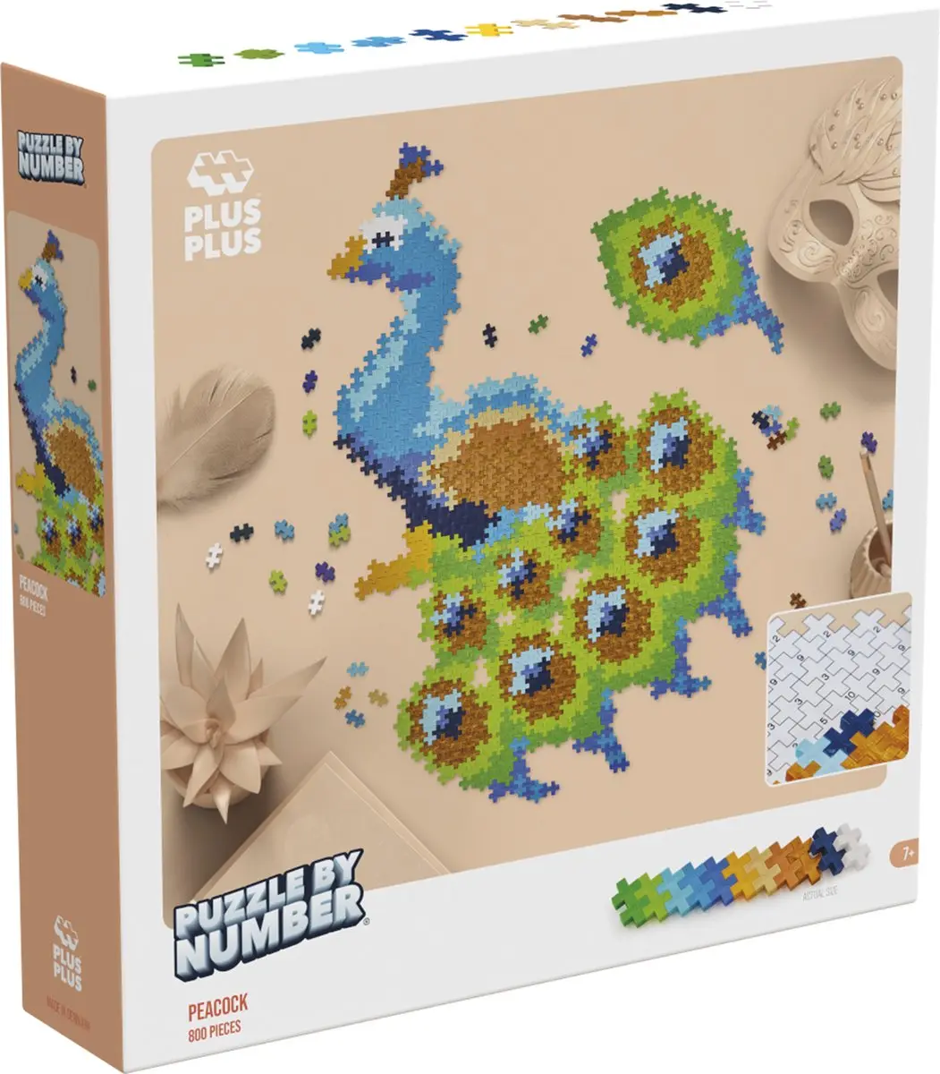 Plus-Plus Puzzle by Number Pauw 800 Stuks - 3931