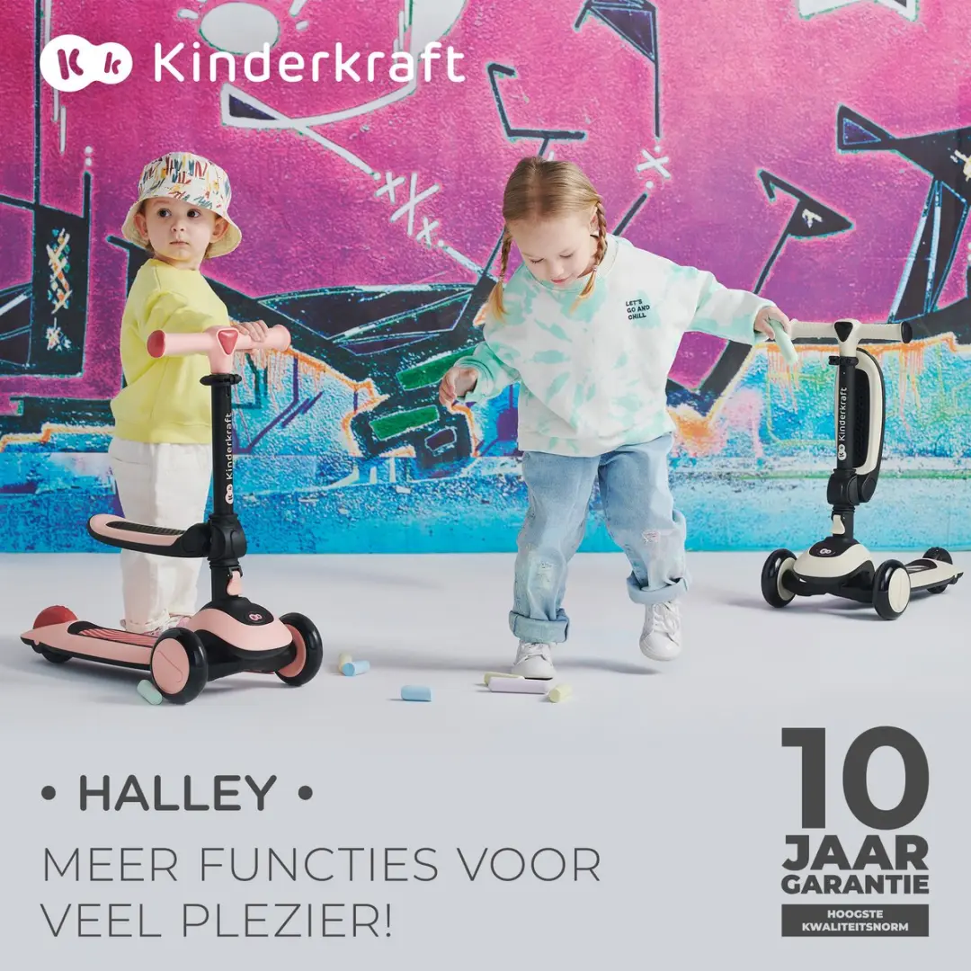KinderKraft Halley 2-in-1 Loopfiets/Driewieler - Roze - 1-5 jaar - Max. 50 kg