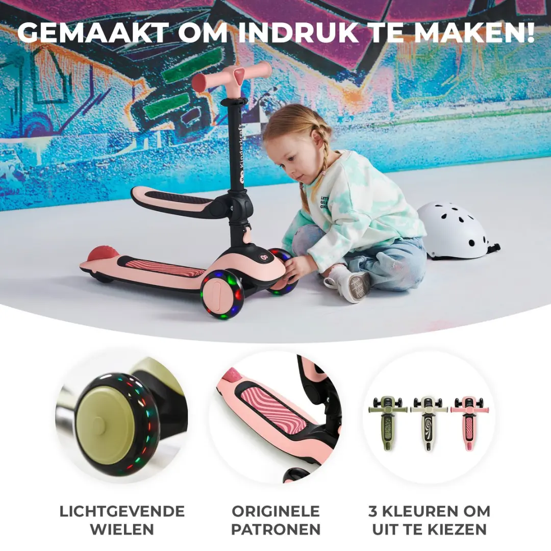 KinderKraft Halley 2-in-1 Loopfiets/Driewieler - Roze - 1-5 jaar - Max. 50 kg - afbeelding 6 van 6