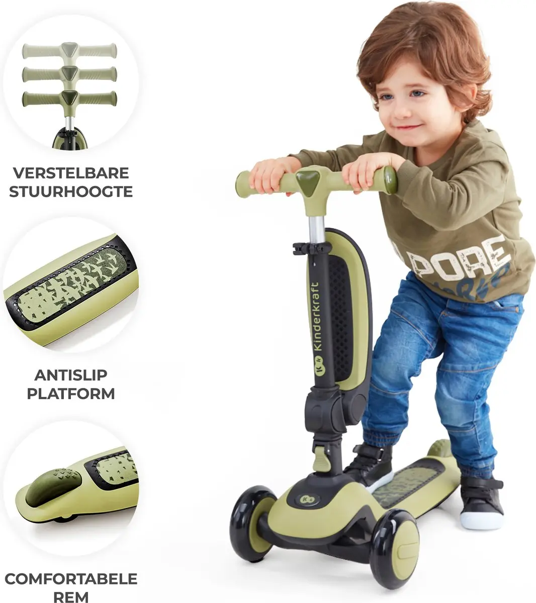KinderKraft Halley 2-in-1 Loopfiets/Driewieler - Roze - 1-5 jaar - Max. 50 kg
