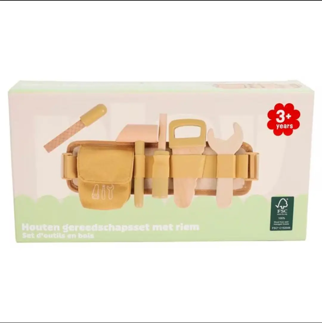Playing Kids Houten Gereedschapsset met Riem