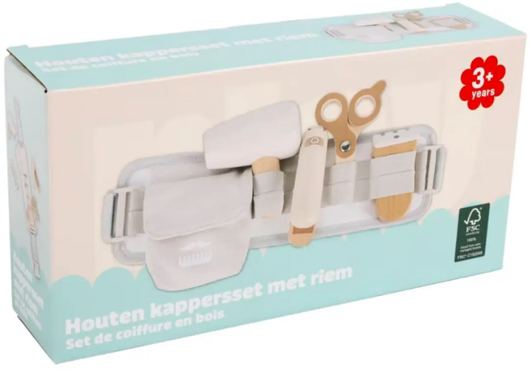 Playing Kids Houten Kappersset met Riem