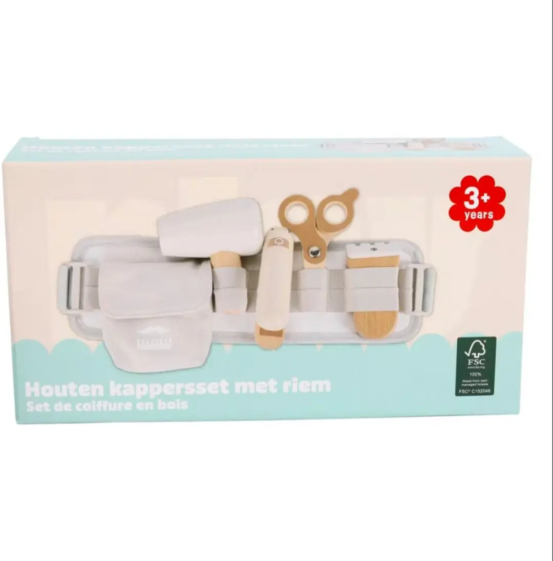 Playing Kids Houten Kappersset met Riem