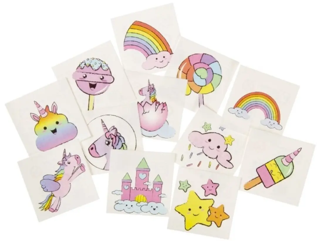 LG Unicorn Tijdelijke Tattoos - 60 Stuks (5x12) - Multicolor