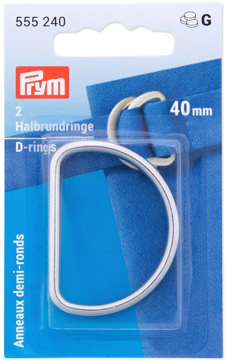 Prym D-Ringen 40mm - Zilver - 2 Stuks