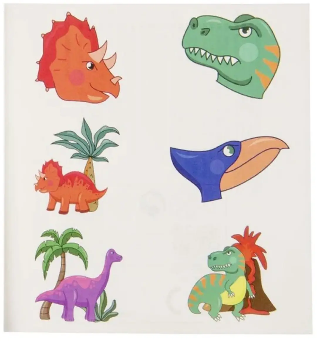 LG Dinosaurus Tijdelijke Tattoos - 60 Stuks (10x6) - Multicolor