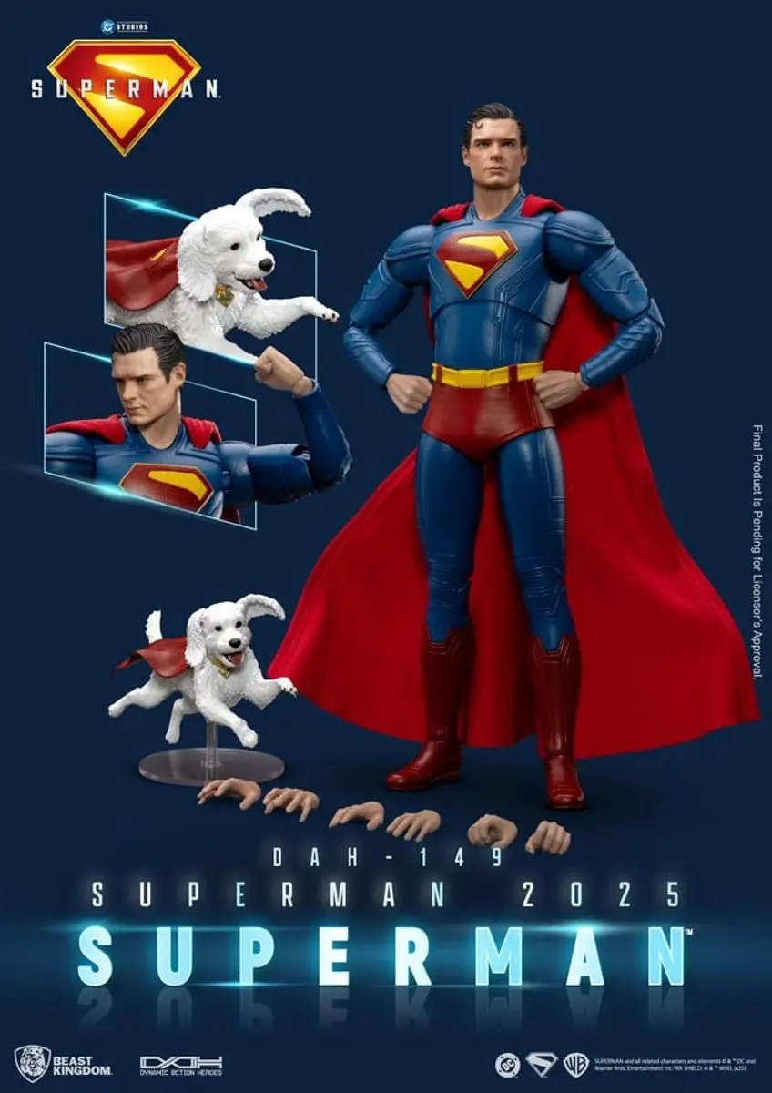 Beast Kingdom Toys Superman & Krypto Action Figuur 21cm - Multicolor