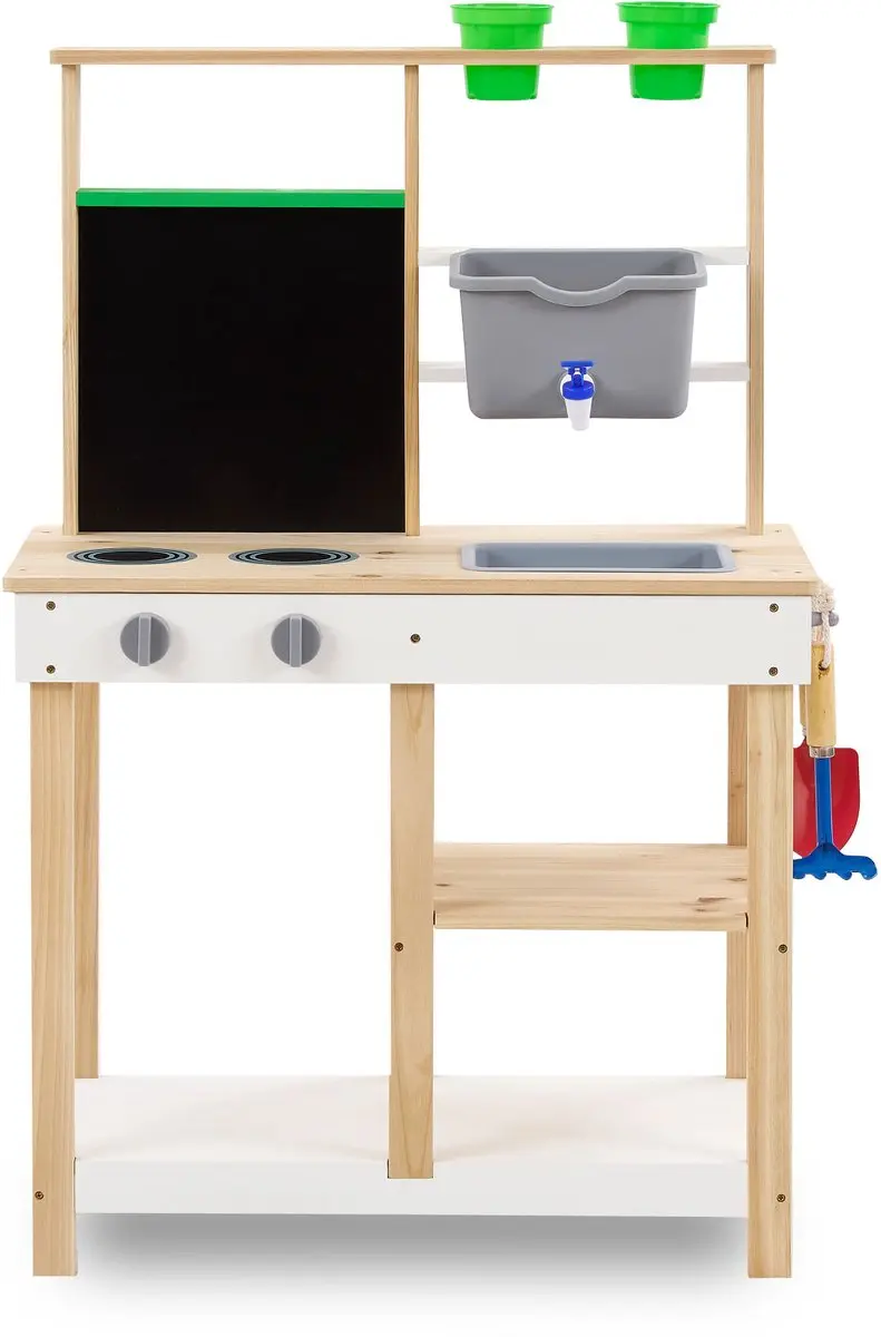 Teamson Kids Houten Buiten Modderkeuken - Natuurlijk