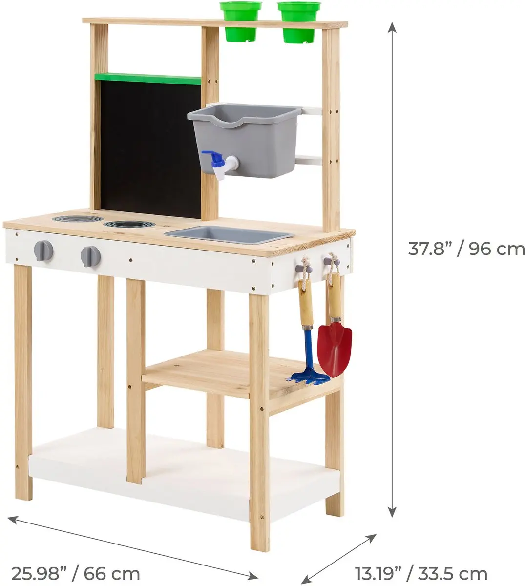 Teamson Kids Houten Buiten Modderkeuken - Natuurlijk