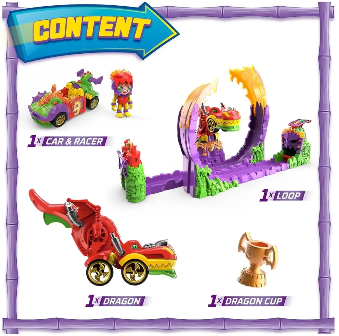 HTI Toys T-Racers Dragon Loop Looping - Racebaanauto Divers