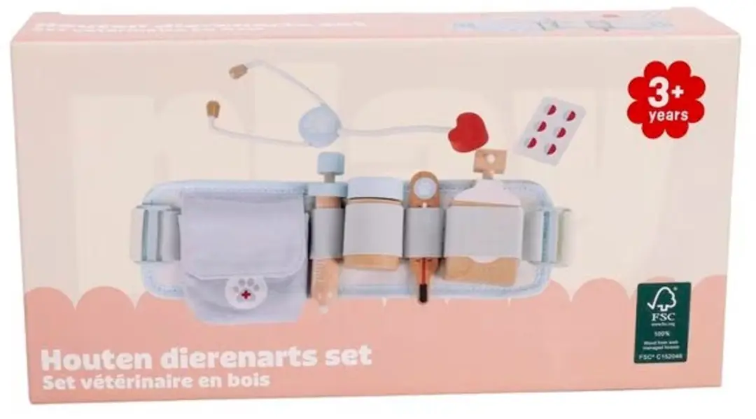 Playing Kids Houten Dierenarts Set - Riem