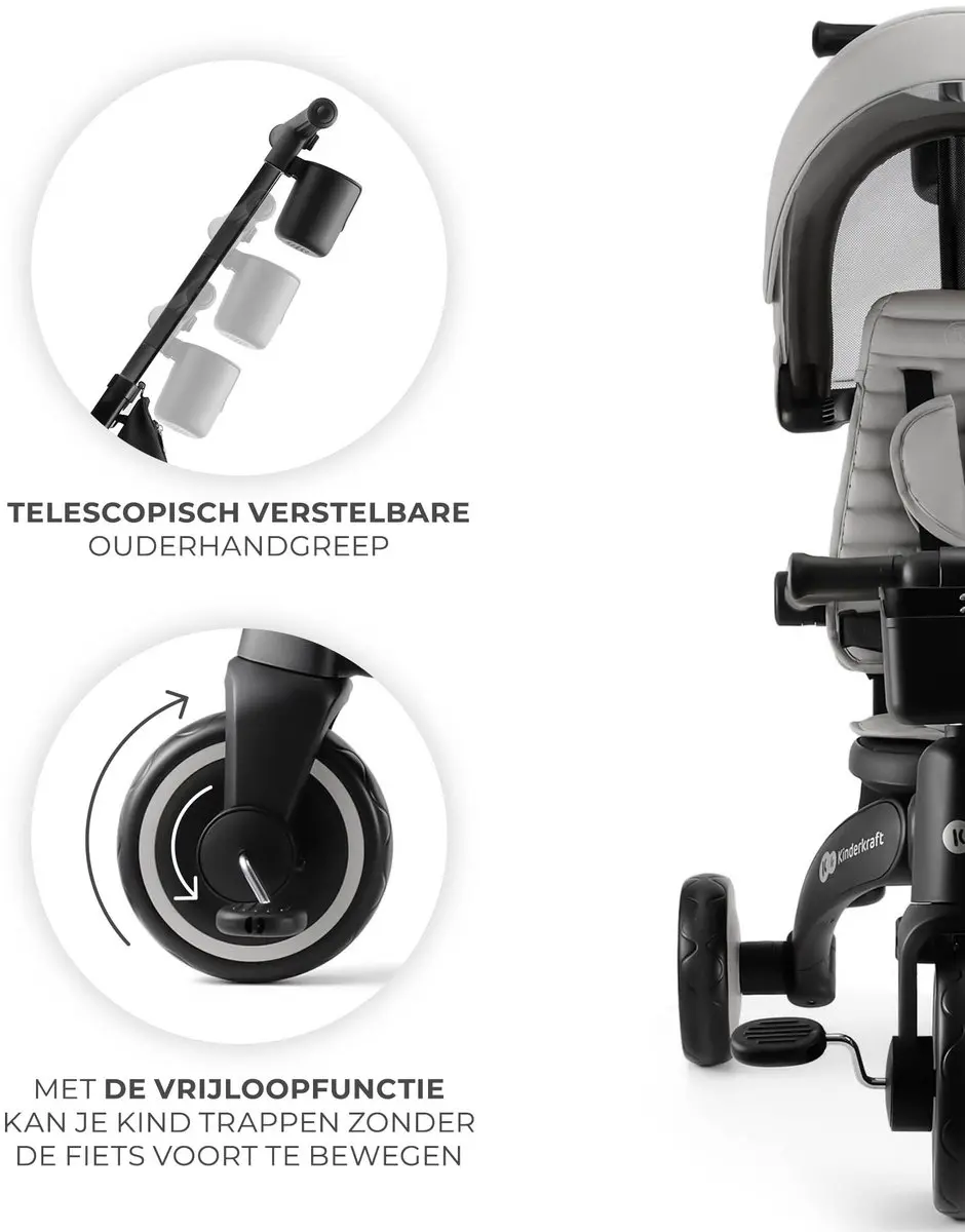 KinderKraft JAZZ 2 5-in-1 Kinderdriewieler - Grijs - afbeelding 6 van 6
