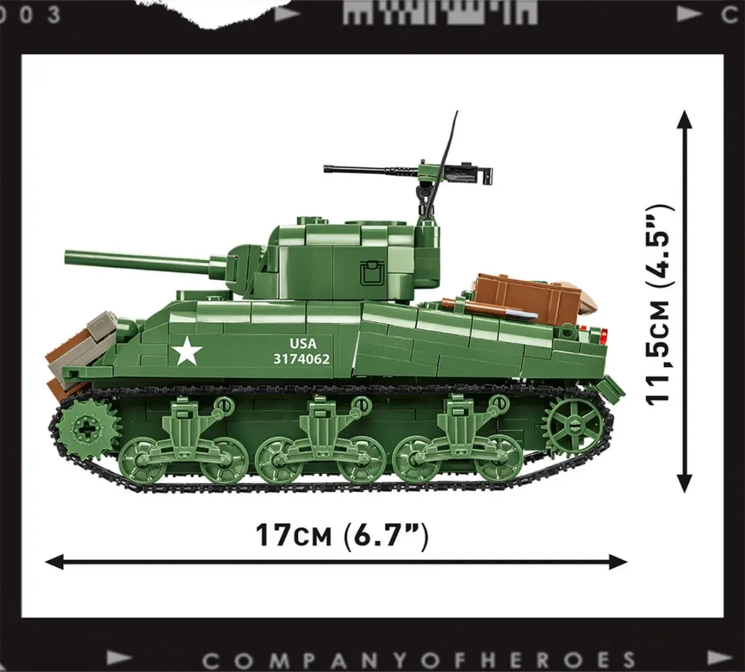 Cobi Sherman M4A1 - 12 Onderdelen - Meerkleurig