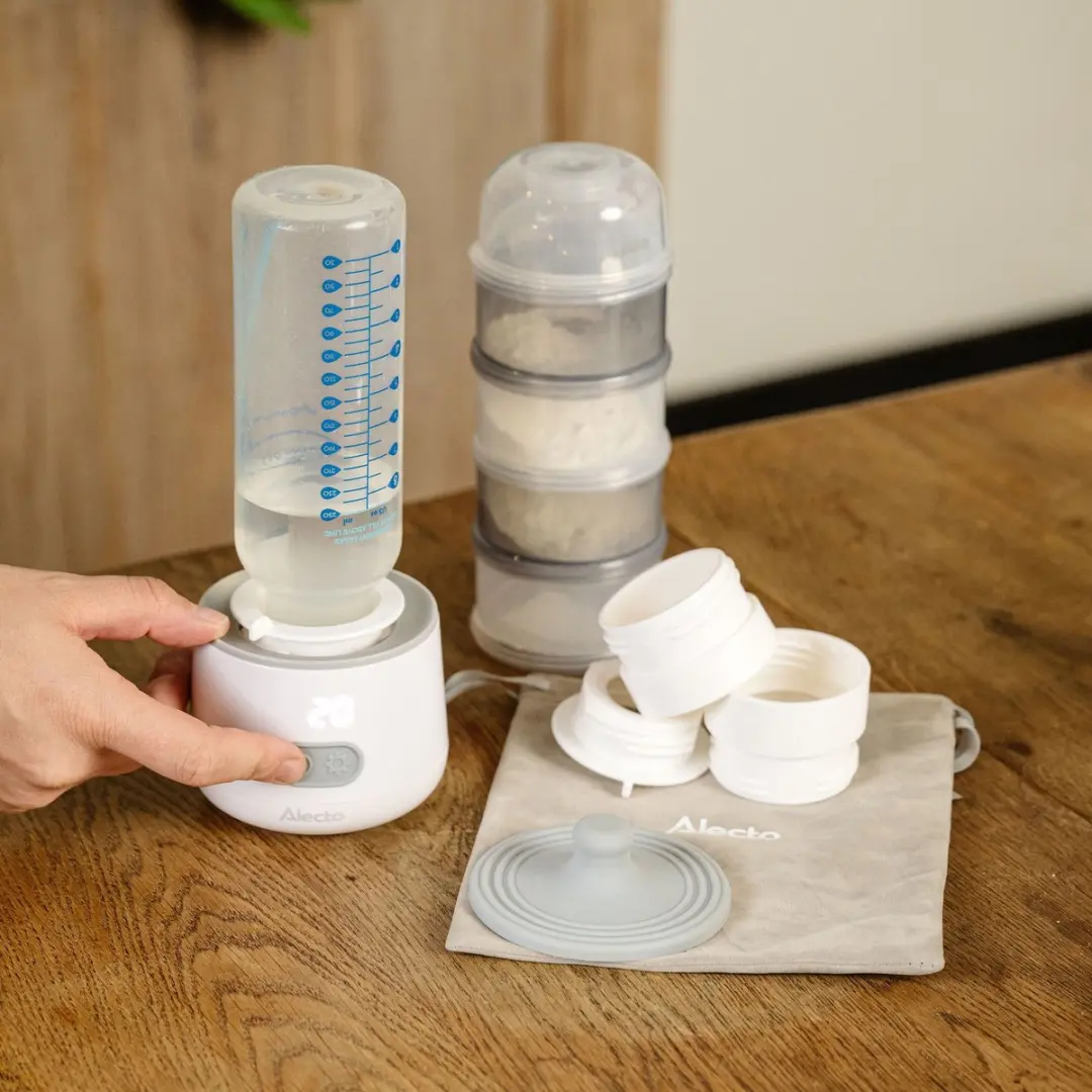 Alecto BW1000 BF-4 Bundel Baby Flessenwarmer - Melkpoedertoren Wit