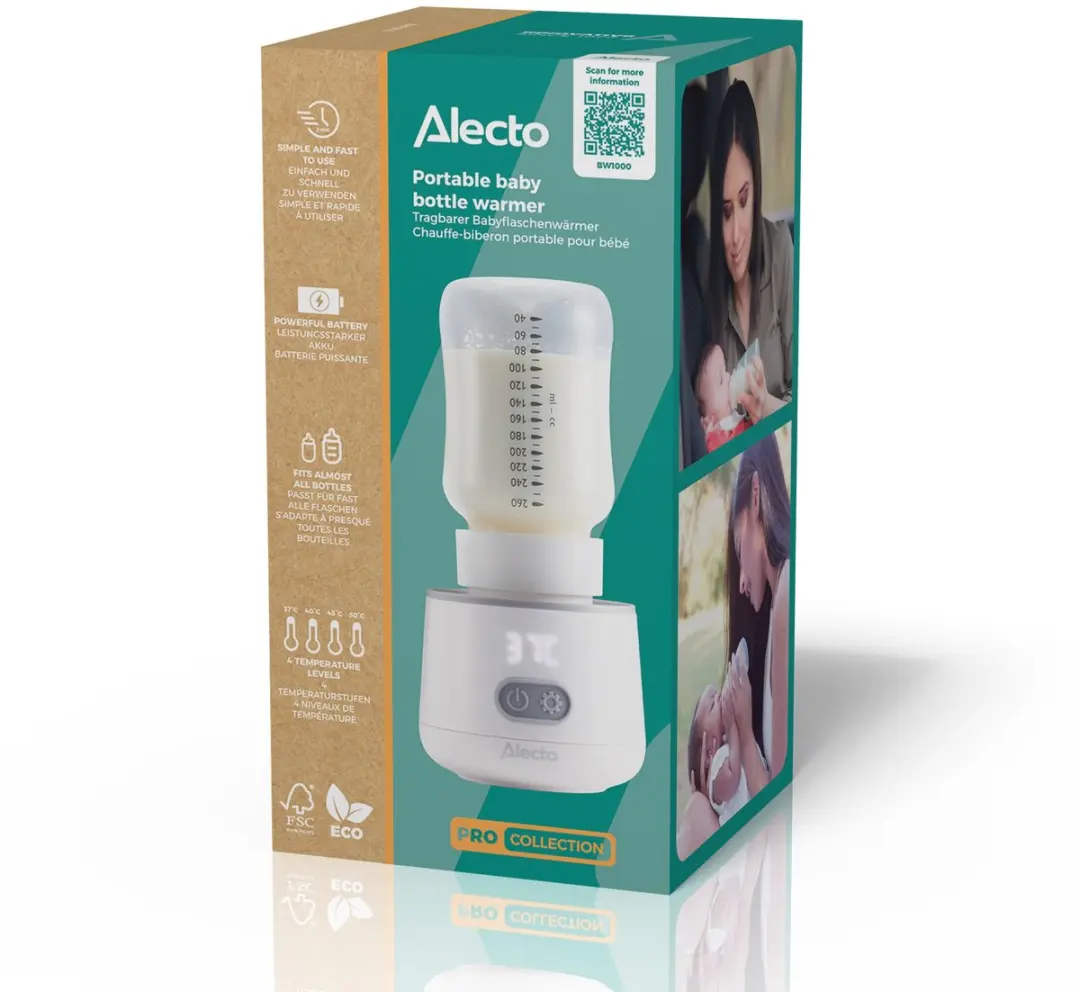 Alecto BW1000 BF-4 Bundel Baby Flessenwarmer - Melkpoedertoren Wit - afbeelding 6 van 6