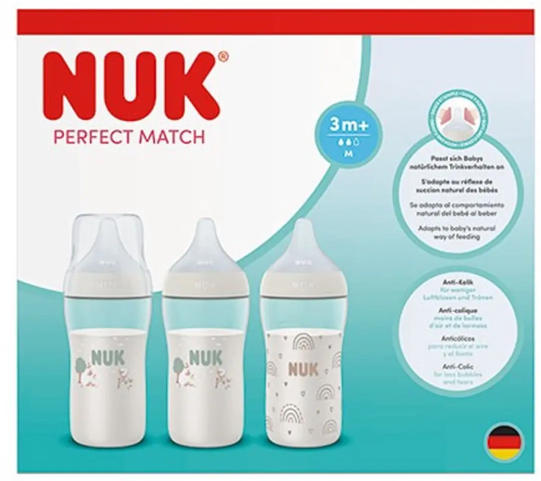 NUK Anti-Koliek Babyfles Set 3x260ml - Meerkleurig