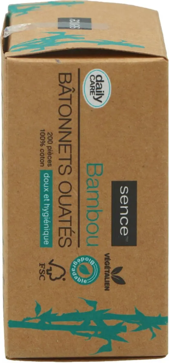 Sence Bamboe Wattenstaafjes 600 Stuks - Bruin/ Groen