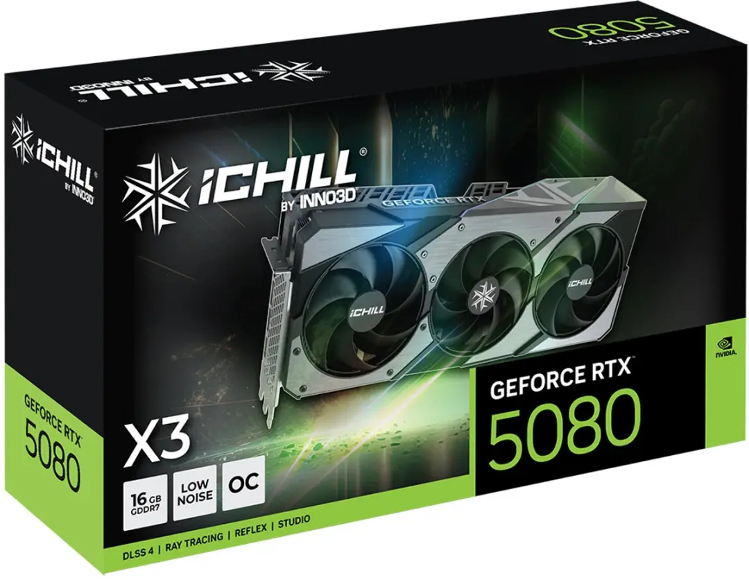INNO3D iChill GeForce RTX 5080 X3 V2 C50803-16D7X-176069R - 16GB GDDR7 - Zwart/Zilver