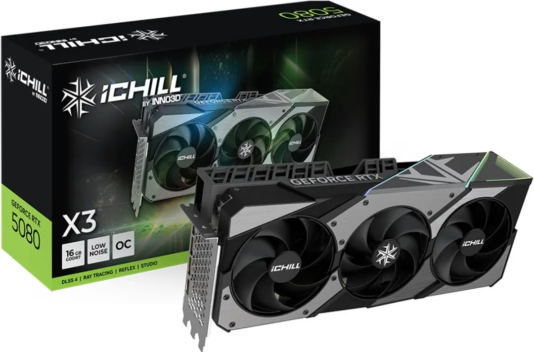 INNO3D iChill GeForce RTX 5080 X3 V2 C50803-16D7X-176069R - 16GB GDDR7 - Zwart/Zilver