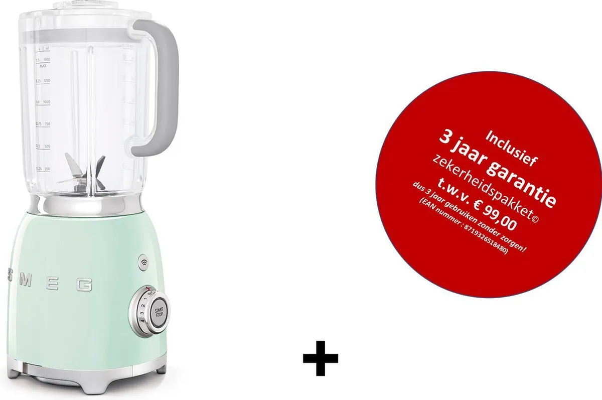Smeg BLF01PGEU MkIII Blender - 800W - Pastelgroen