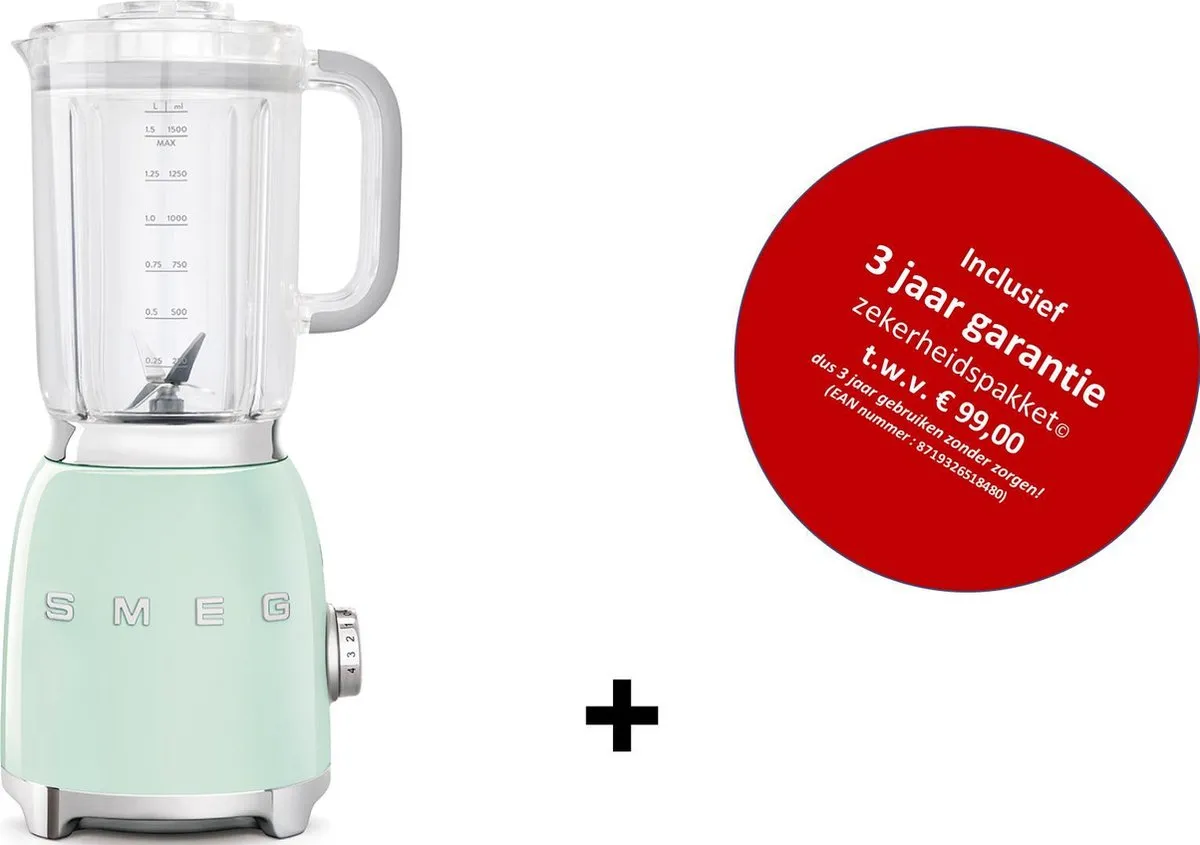 Smeg BLF01PGEU MkIII Blender - 800W - Pastelgroen