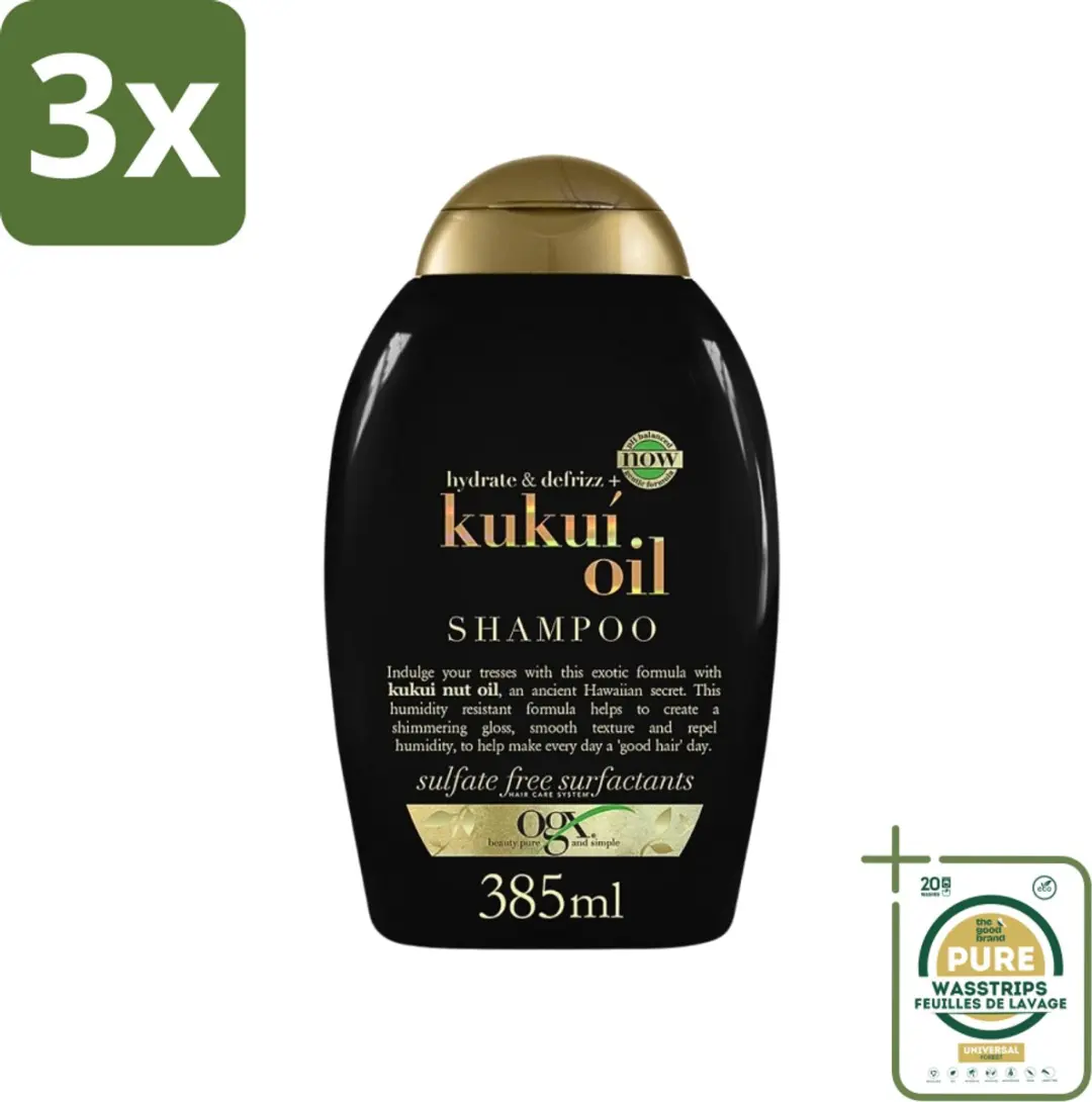 OGX Kukui Oil Shampoo - 3 Stuks (3x385ml)