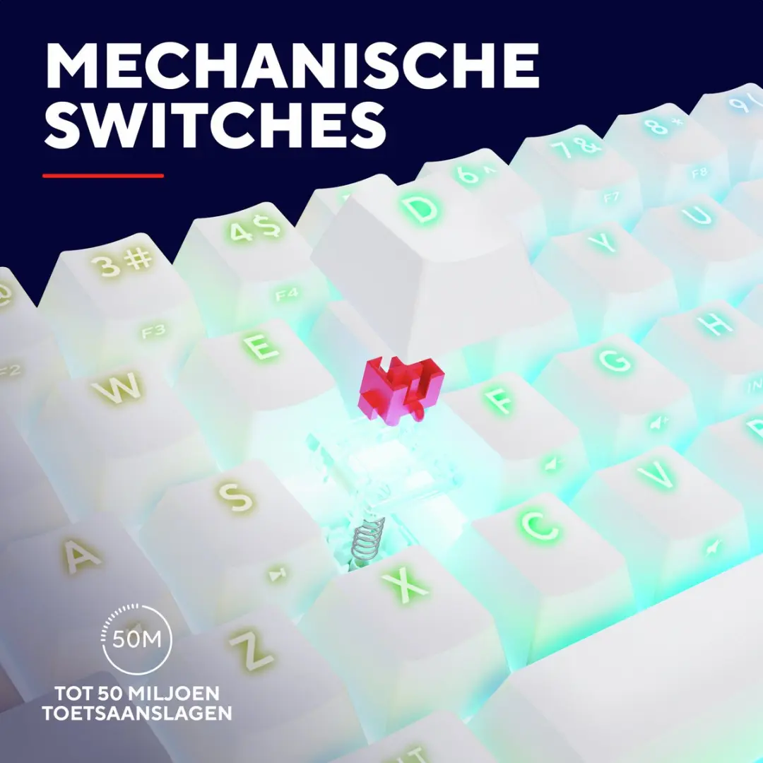 Trust GXT 873 Acira Gaming Toetsenbord - Mechanisch RGB Wit