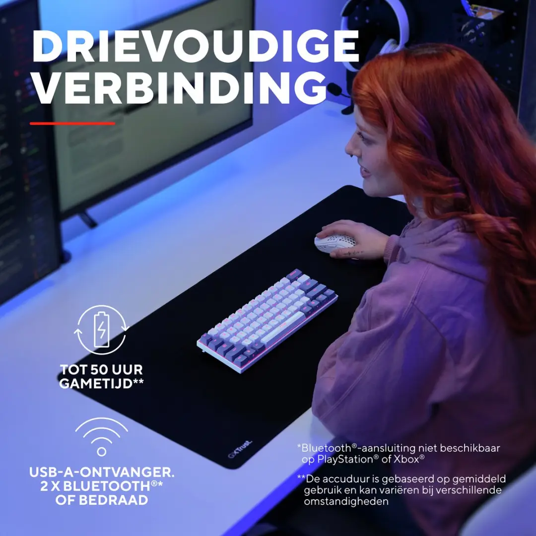 Trust GXT 873 Acira Gaming Toetsenbord - Mechanisch RGB Wit