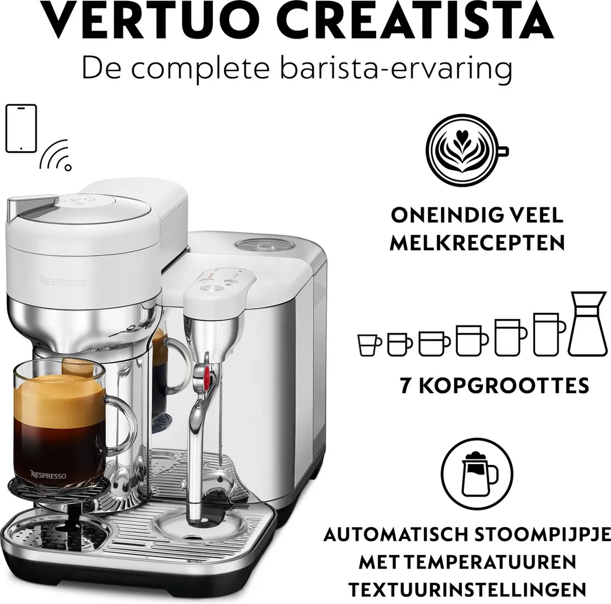 Sage Vertuo Creatista SVE850BTR4ENL1 Koffiemachine - 1500W - Sea Salt - afbeelding 6 van 6