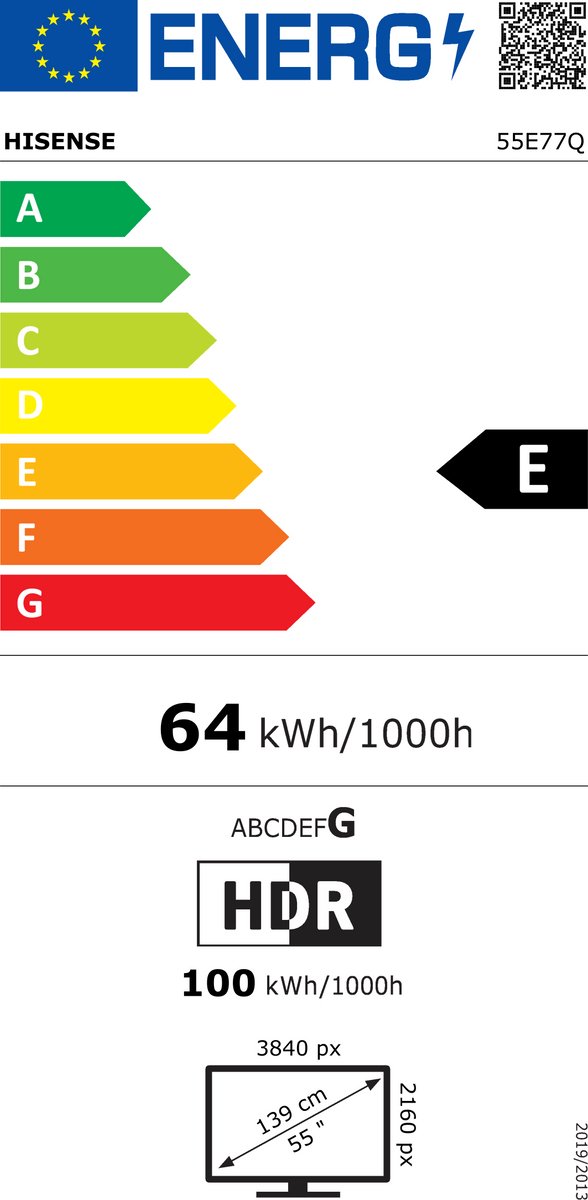Smart TV Hisense 55E77Q 55 55" 4K Ultra HD HDR QLED
