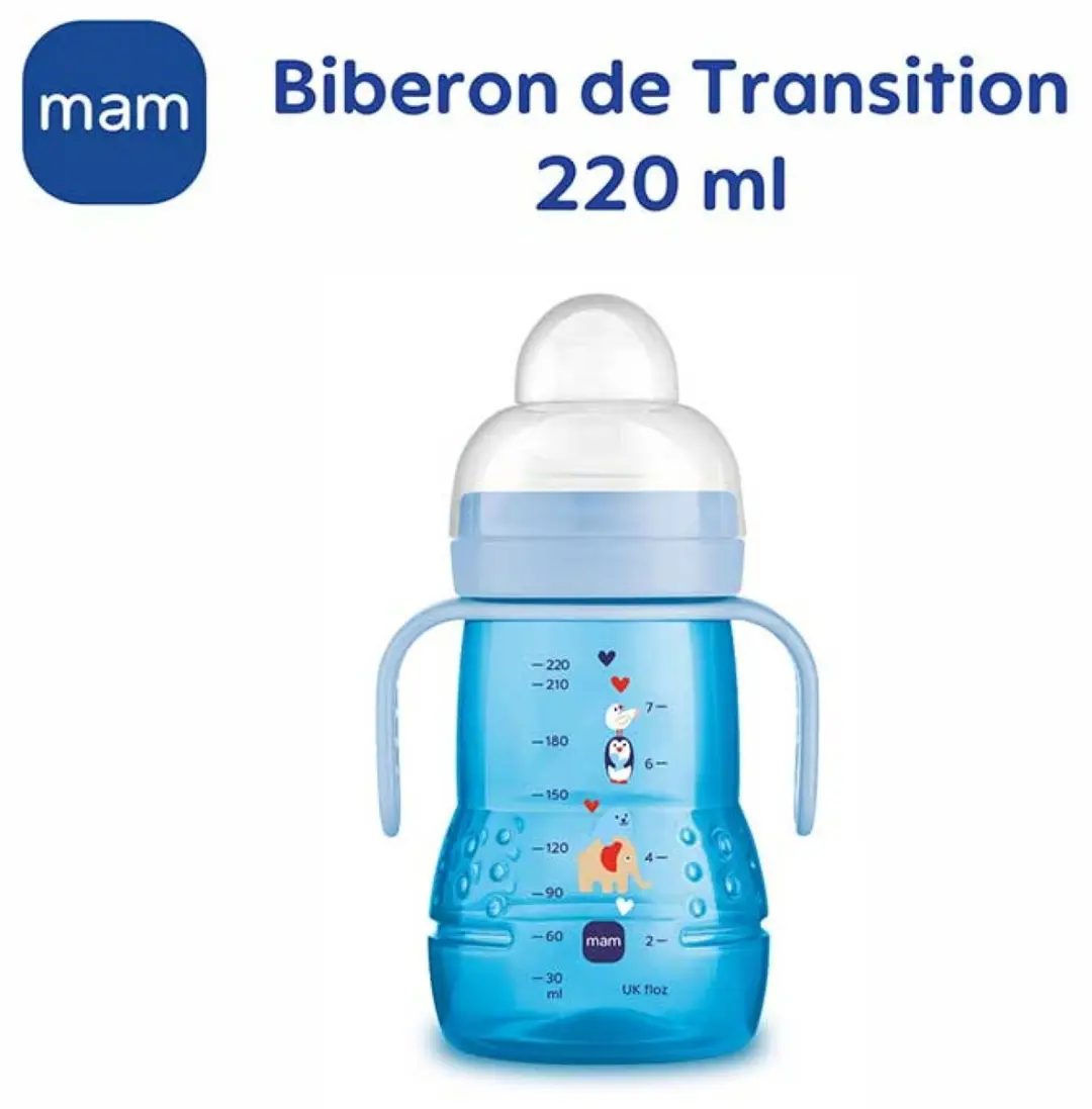 MAM Transition Flesje 220ml - Blauw