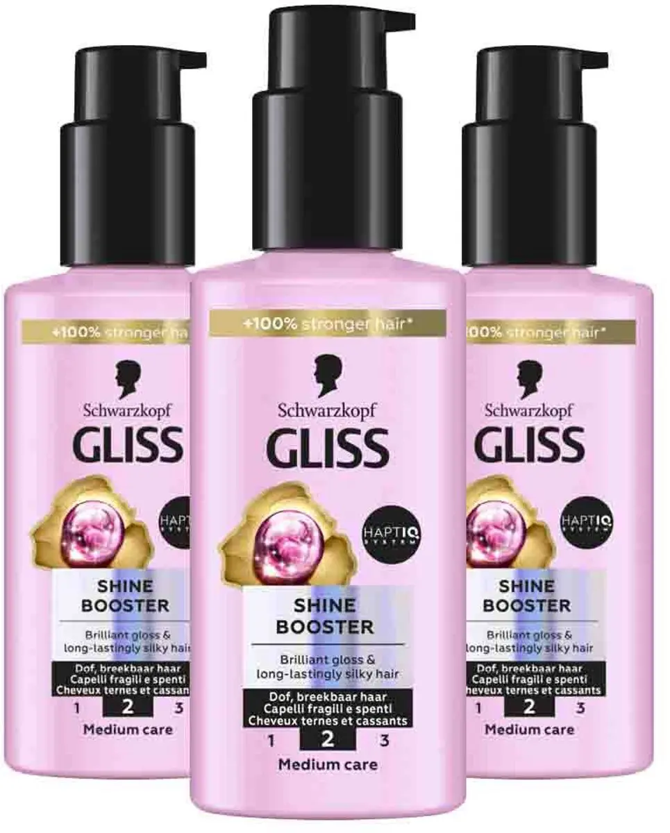 Gliss Leave-In Conditioner Shine Booster - 3x100ml