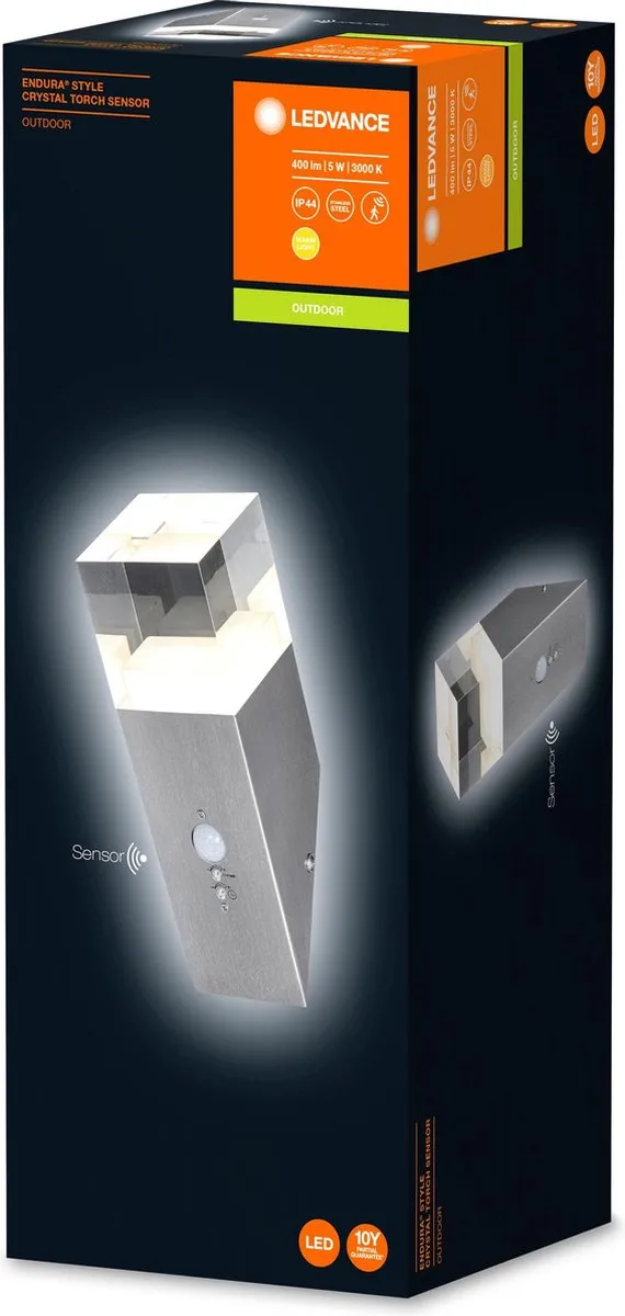 LEDVANCE Endura Style Crystal Wandlamp 4.9W - Warm wit - IP44 - Stahl