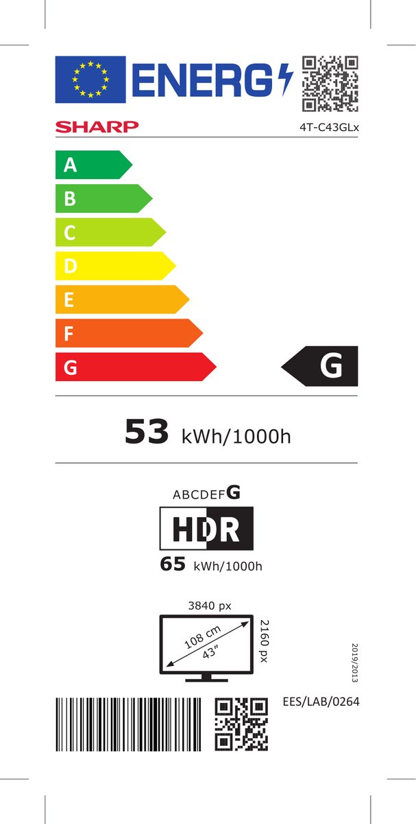 Sharp 43GL4260E - 43 inch - 4K UHD LED TV met Google TV