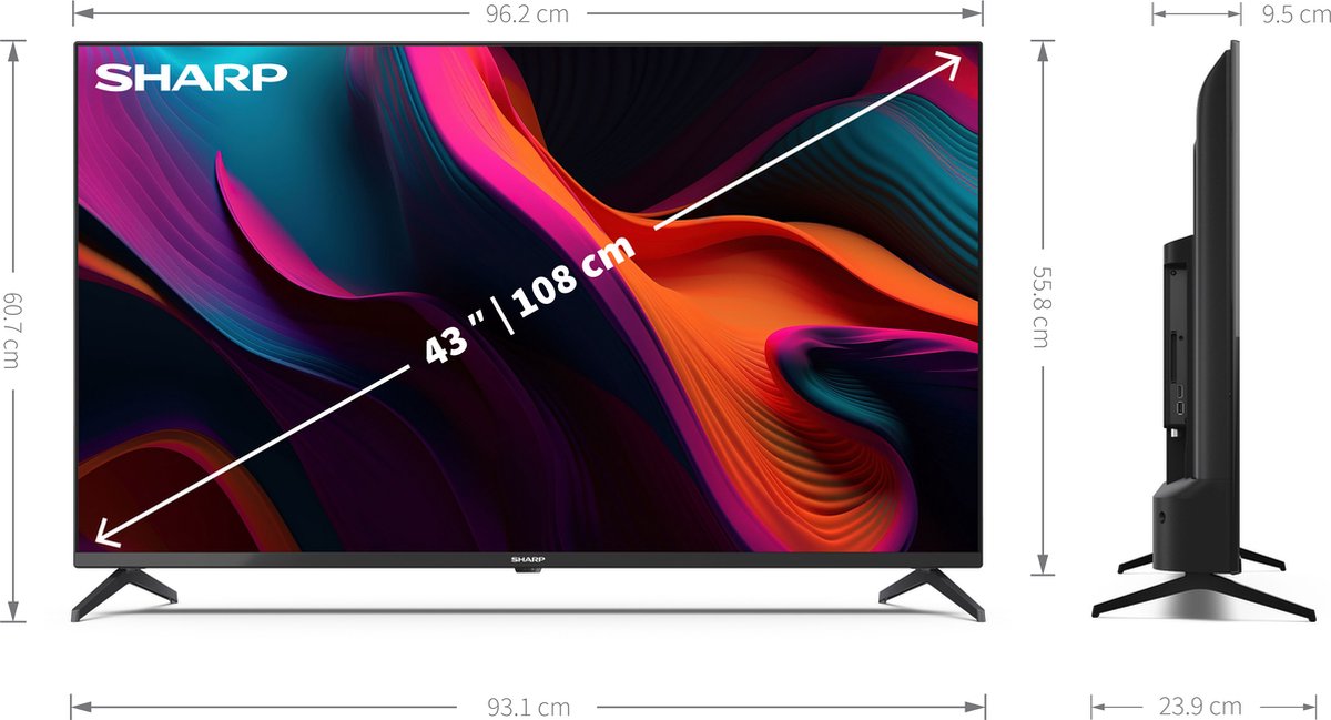 Sharp 43GL4260E - 43 inch - 4K UHD LED TV met Google TV
