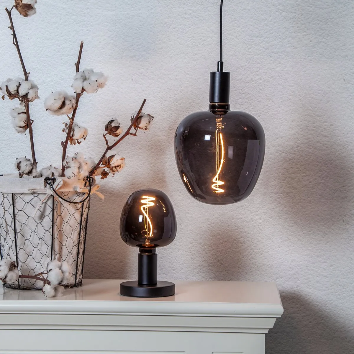 Eglo LED Lamp E27 Ø19cm G190 - Rookglas - 2000K - Dimbaar - afbeelding 6 van 6