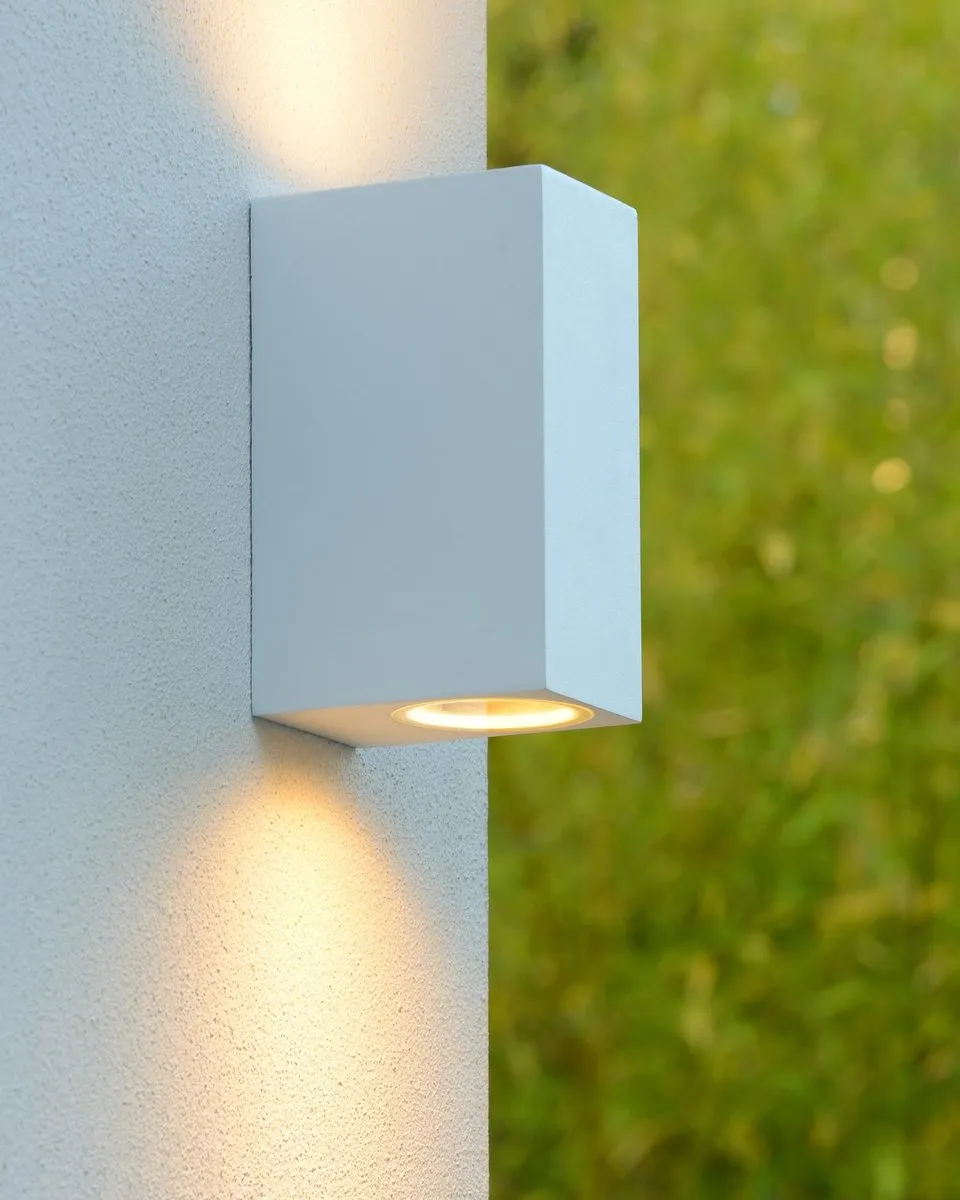 Lucide ZORA-LED Wandspot 2x5W 3000K - IP44 Wit - afbeelding 6 van 6