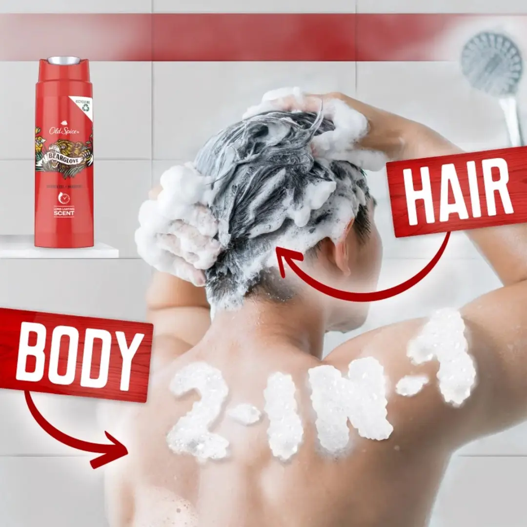 Old Spice Bearglove 3-in-1 Hair & Body - 2400ml (6x400ml)