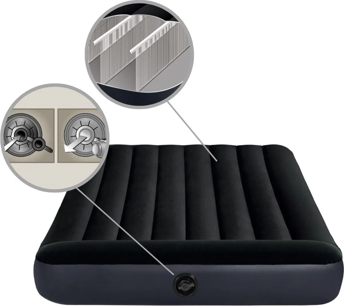 Intex Pillow Rest Luchtbed Twijfelaar 191x137x25cm - Donkerblauw