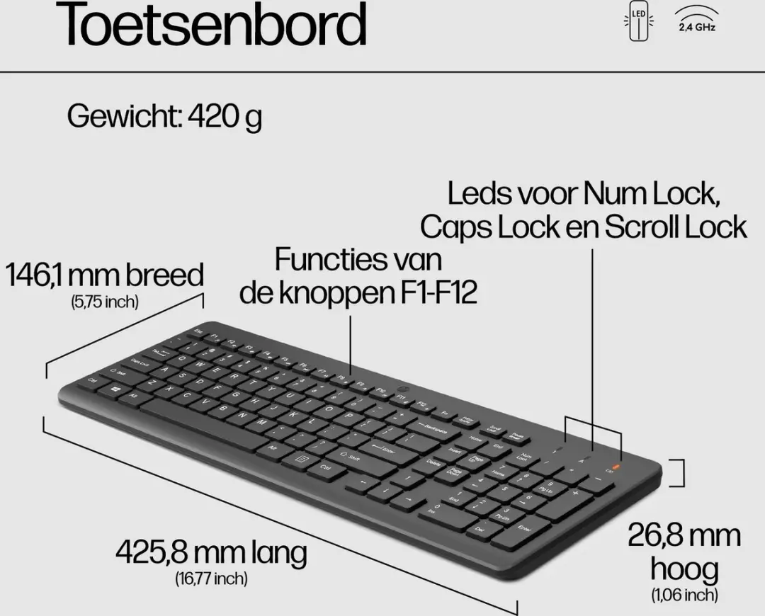 HP 330 Draadloos Toetsenbord & Muis Combo AZERTY - Zwart