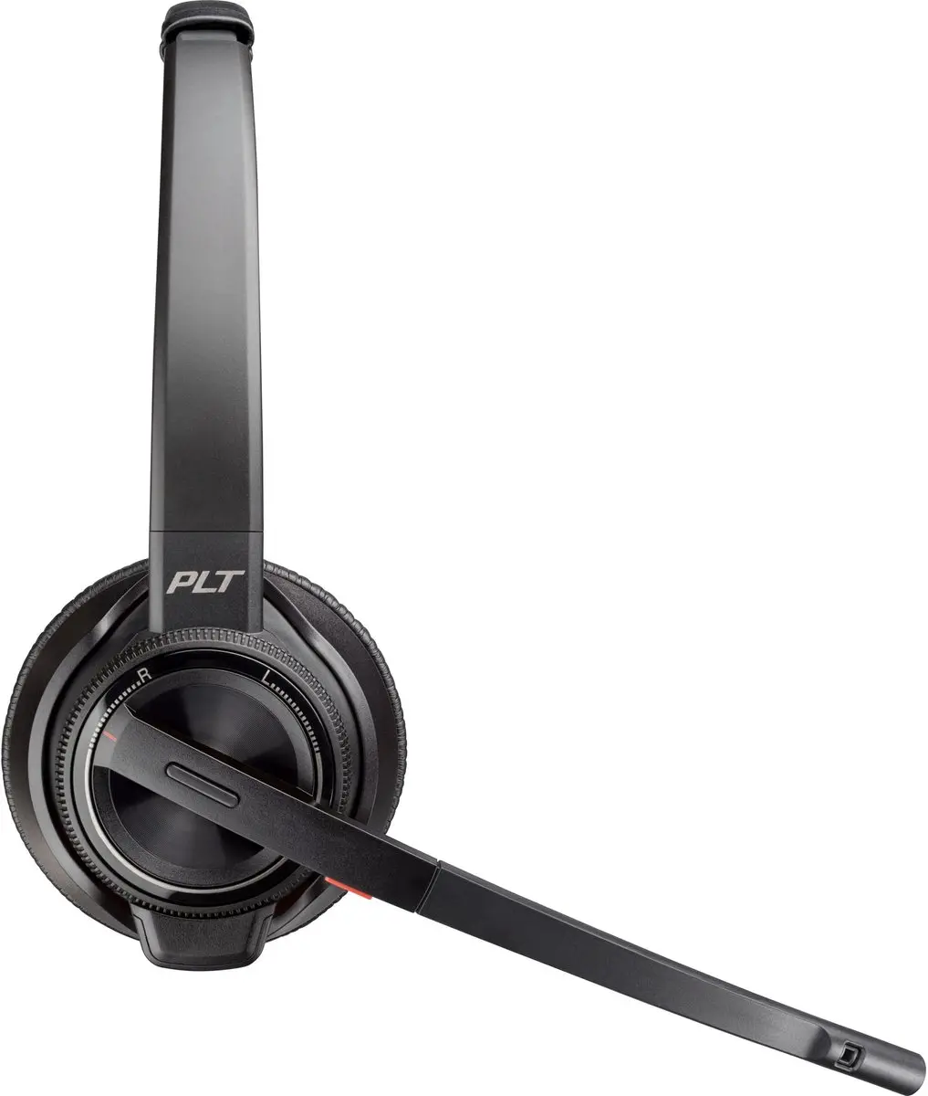 Poly Savi 8220 UC Headset - DECT + Bluetooth - Noise-canceling mic - Zwart