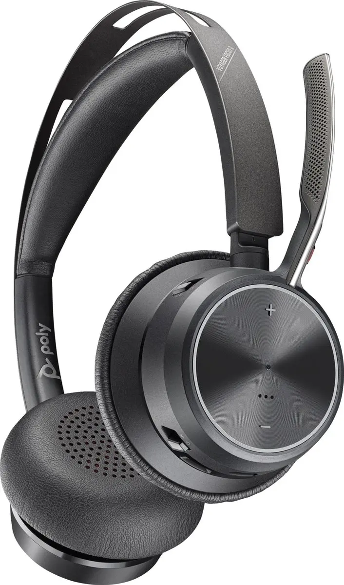 HP Poly Voyager Focus 2 76U46AA On-Ear Headset - Noise Cancelling - Zwart