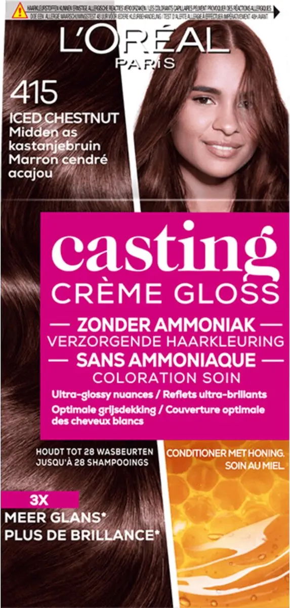 L'Oréal Paris Casting Crème Gloss 415 Kastanjebruin - 3 Stuks