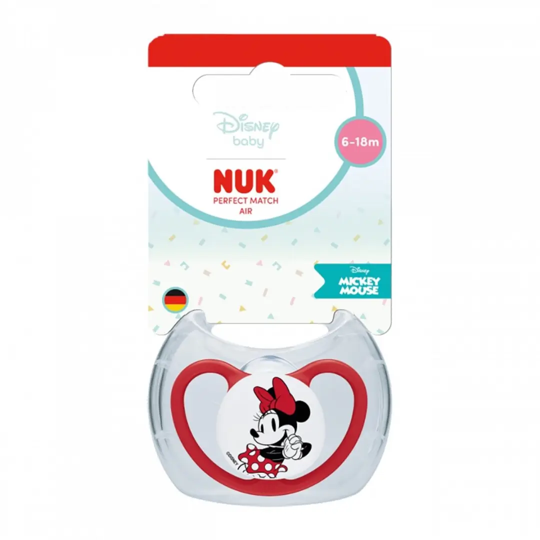 NUK Fopspeen Perfect Match Mickey Mouse 6-18m Rood Siliconen