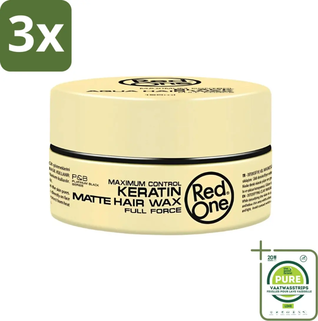 Red One Keratin Matte Haarwax 450ml - 3 Stuks