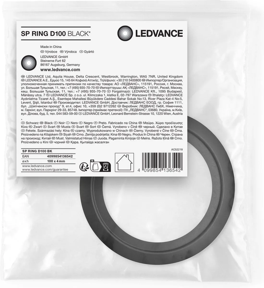 LEDVANCE Spot Ring D100 - Zwart - afbeelding 2 van 3