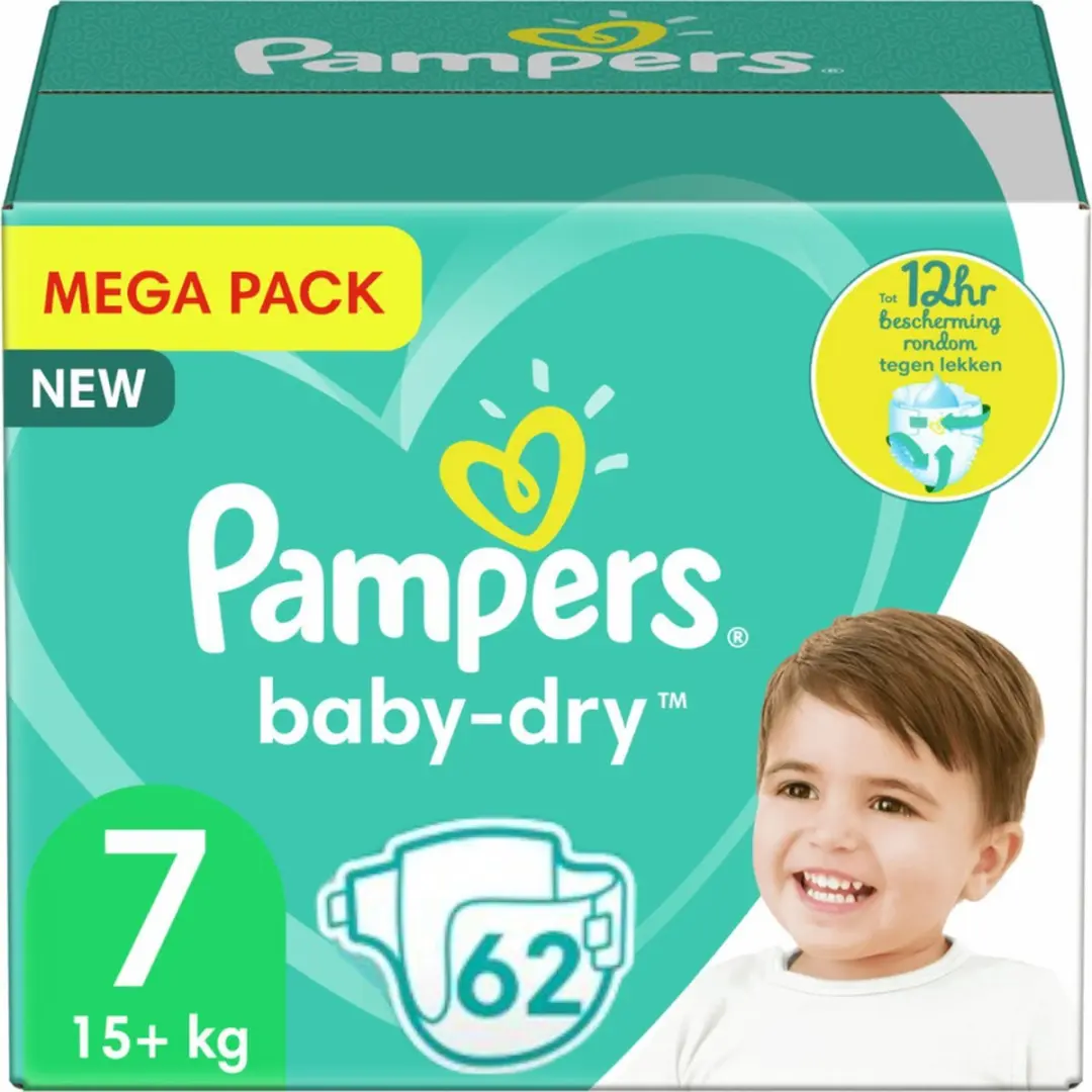 Pampers Baby-Dry Maat 7 Luiers - 62 Stuks