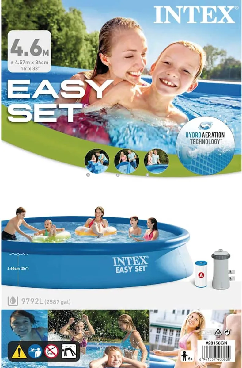 Intex Easy Set Zwembad 457x84cm - 9.79m³ - Blauw